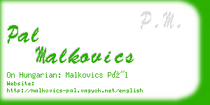 pal malkovics business card